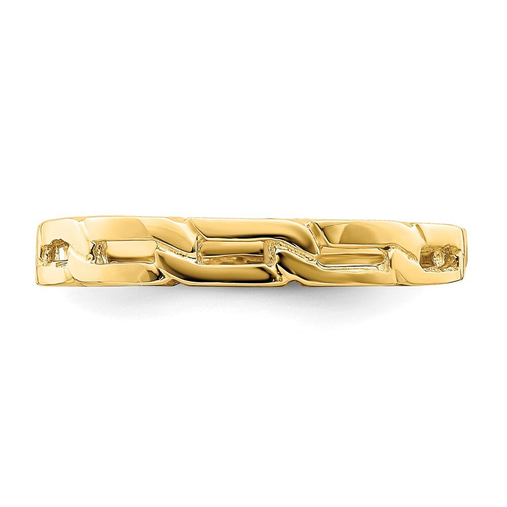 14K Yellow Gold Five Chain Link Band Ring