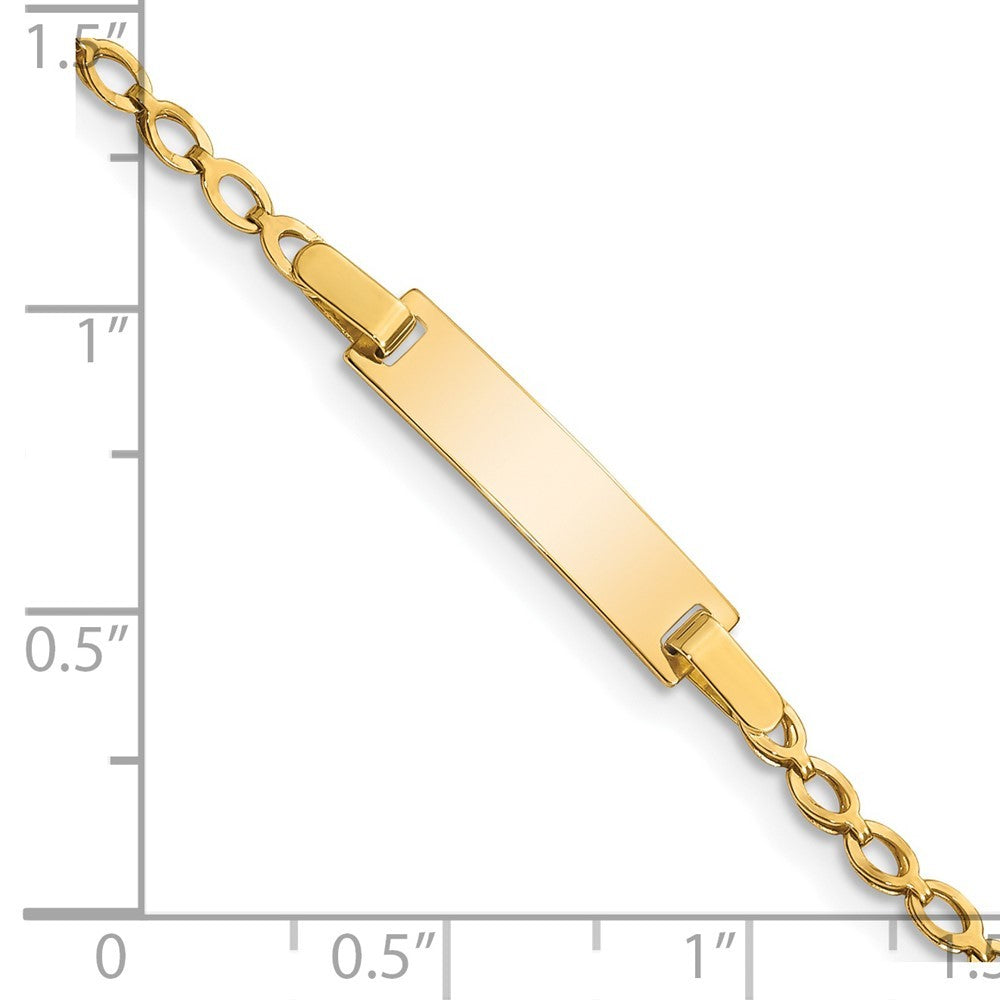 14k Yellow Gold Solid Fancy Link 16x5mm Plate 6" ID Bracelet