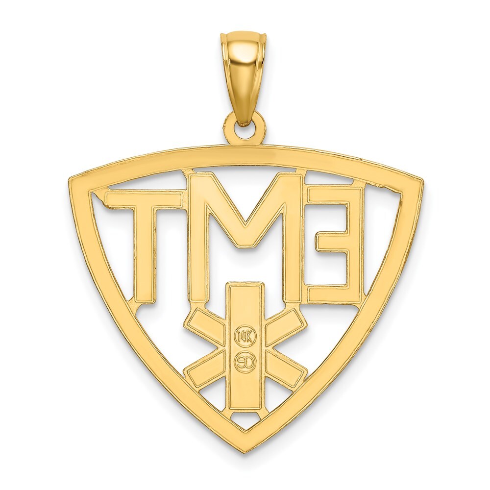 14k Yellow Gold Emergency Medical Technician Charm Pendant for Women