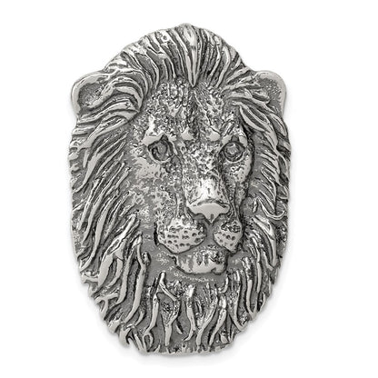 Sterling Silver Antiqued Lion Head Pendant Holiday Gift for Women