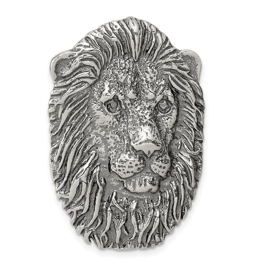 Sterling Silver Antiqued Lion Head Pendant Holiday Gift for Women