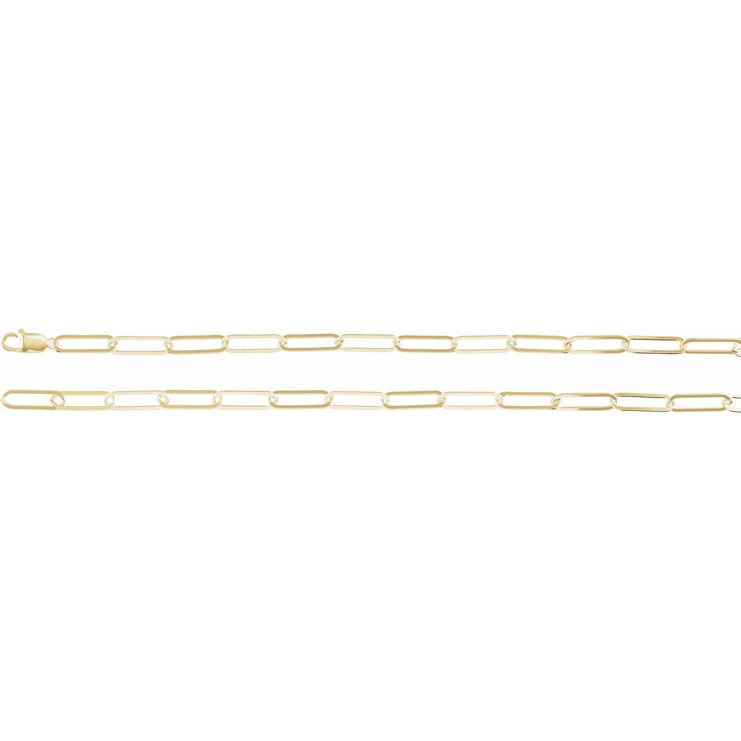 14k Yellow Gold 6.2 mm Paperclip 18" Chain Necklace Fine Gift for Women