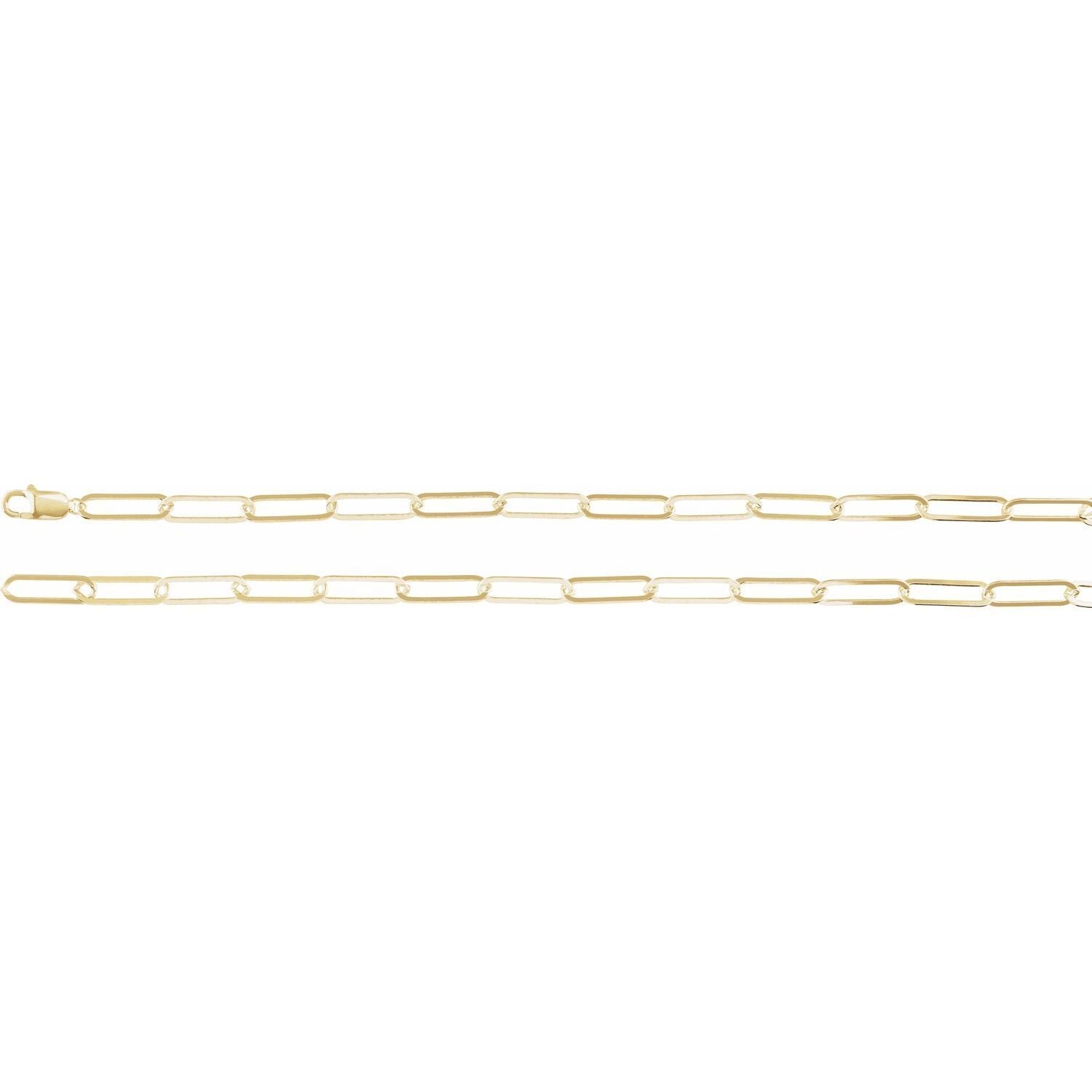 14k Yellow Gold 6.2 mm Paperclip 18" Chain Necklace Fine Gift for Women