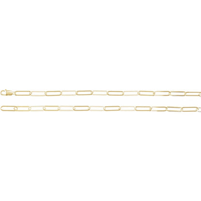 14k Yellow Gold 6.2 mm Paperclip 18" Chain Necklace Fine Gift for Women