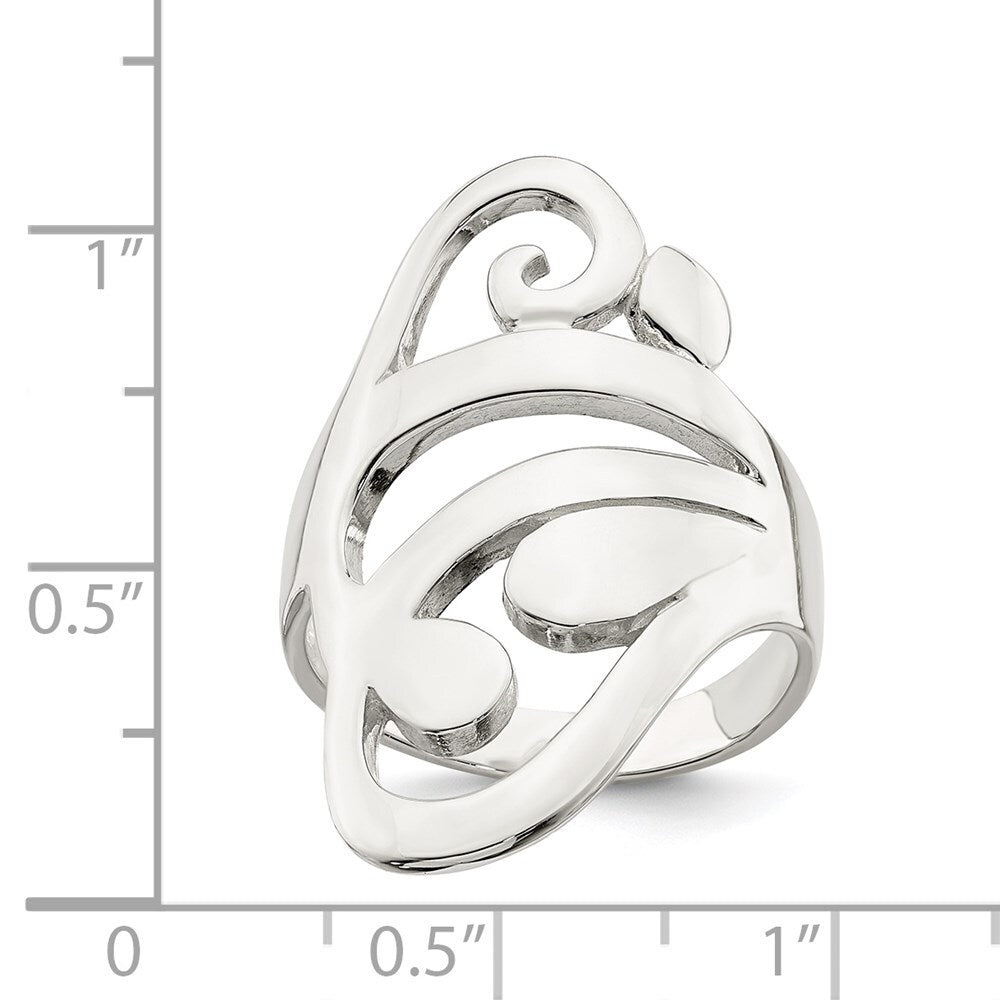 Sterling Silver Scroll Ring Size 8
