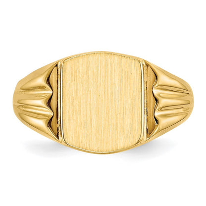 14k Yellow Gold 8.5x10.5mm Closed Back Signet Ring