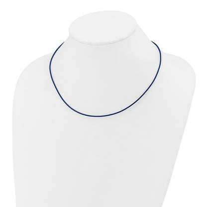 14k Yellow Gold Yellow Clasp 1.5mm 18 inch Royal Blue Leather Cord Necklace