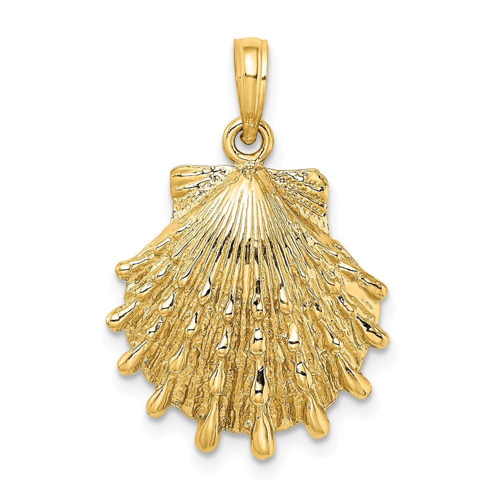 14k Yellow Gold Lions Paw Shell Charm Pendant for Women