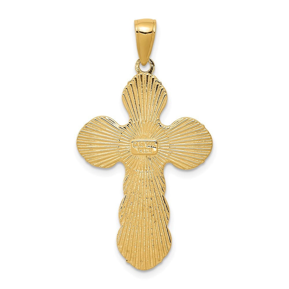 14k Yellow Gold Satin Crucifix Pendant