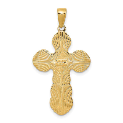 14k Yellow Gold Satin Crucifix Pendant