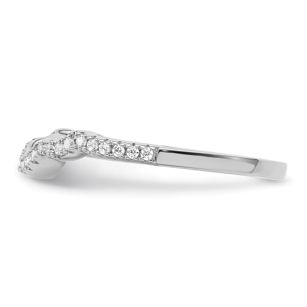 Sterling Silver Rhodium plated 2 piece CZ Bridal Ring Set Size 6