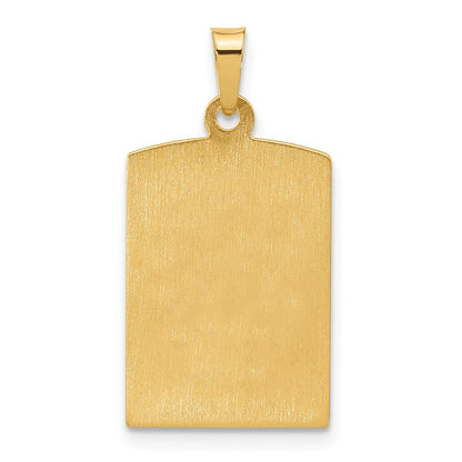 14k Yellow Gold Rectangular Hollow Our Lady of Guadalupe Medal