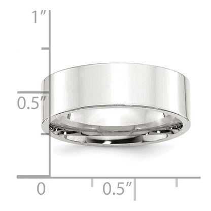 Sterling Silver 7mm Comfort Fit Flat Size 8 Band