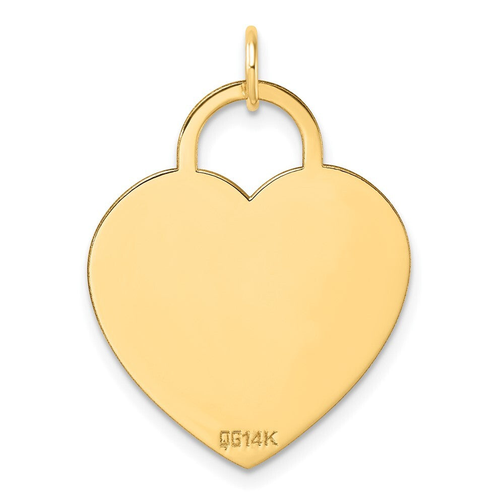 14k Yellow Gold Polished Heart Shaped Disc Pendant