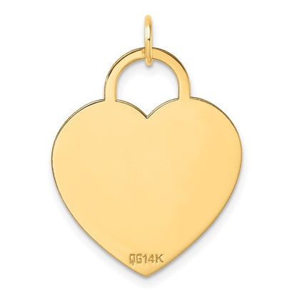 14k Yellow Gold Polished Heart Shaped Disc Pendant