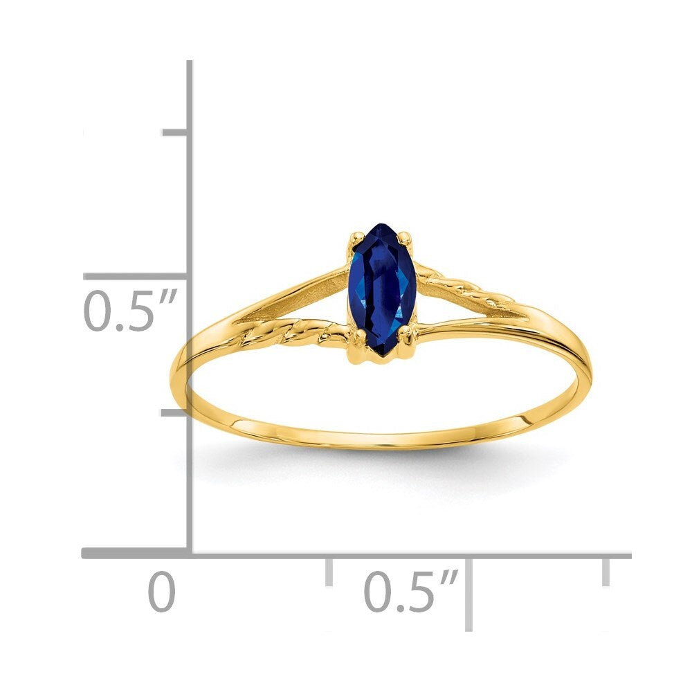 14K Yellow Gold Sapphire Birthstone Ring