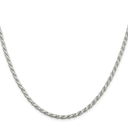 Sterling Silver 3.1mm Flat Rope Chain Necklace