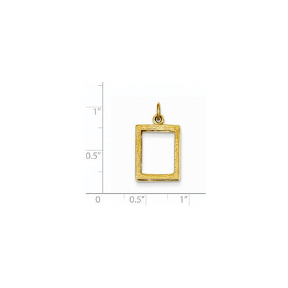 14k Yellow Gold Small Picture Frame Pendant for Women
