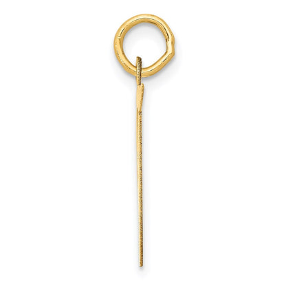 14k Yellow Gold Large Fancy Script Letter T Initial Charm Pendant for Women