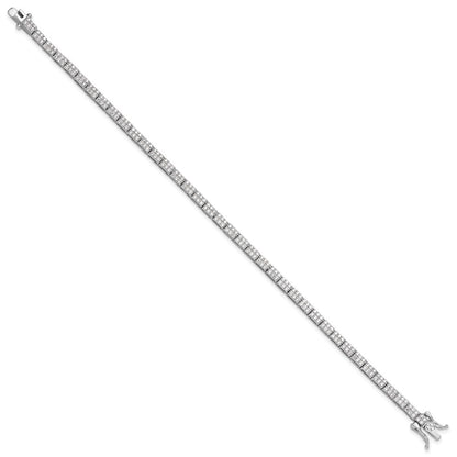 Sterling Silver Rhodium-plated Micro Pave CZ 7.5in Bracelet