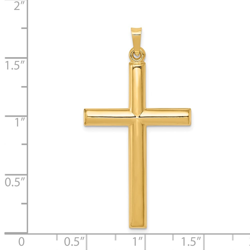 14k Yellow Gold Hollow Cross Pendant