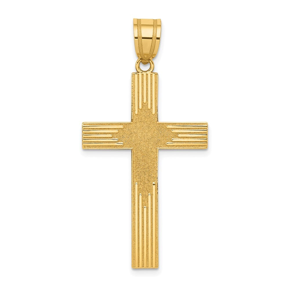 14k Yellow Gold Laser Designed Cross