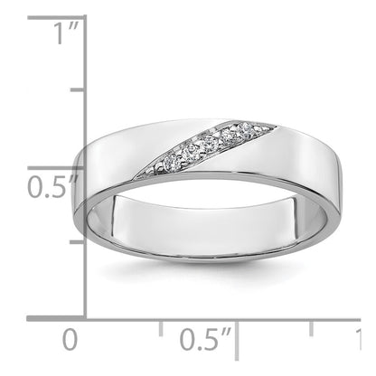 Sterling Silver Rhodium-plated Polished CZ Men's Ring Size 11