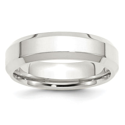 Sterling Silver 6mm Beveled Edge Size 12.5 Band Ring