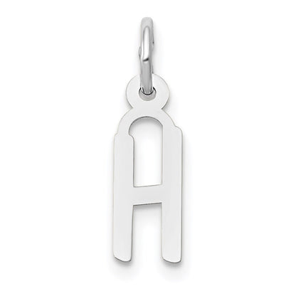 14k White Gold Small Slanted Block Letter H Initial Charm Pendant for Women