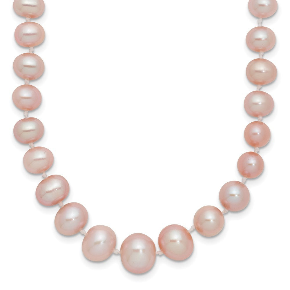 14k Yellow Gold 4-8mm Purple Cultured Pearl Graduated Necklace 18"