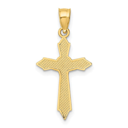 14k Yellow Gold  Arrow Pointed Ends Crucifix Charm Pendant for Women