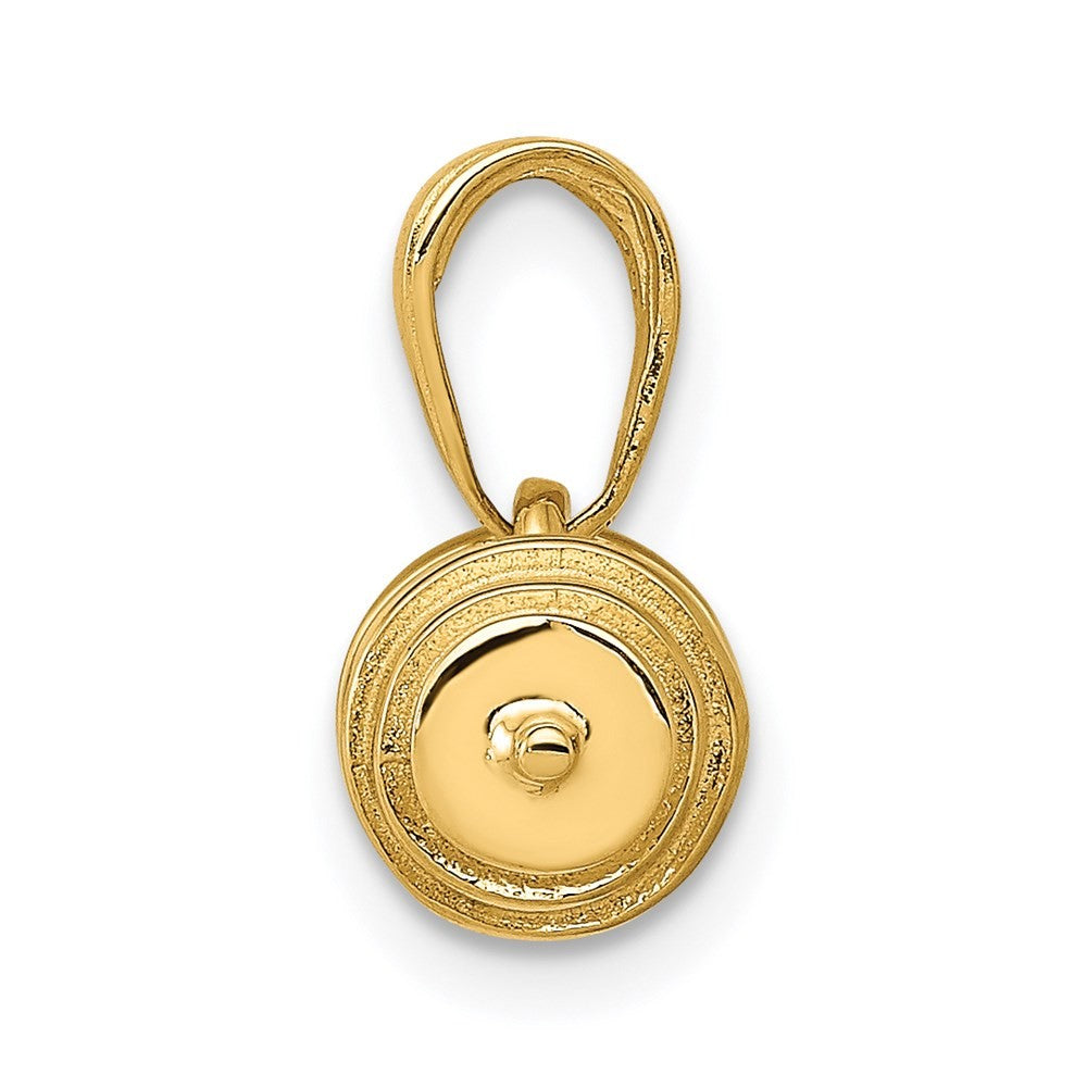 14k Yellow Gold 3-D Barbell Pendant