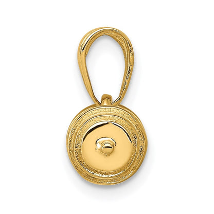 14k Yellow Gold 3-D Barbell Pendant
