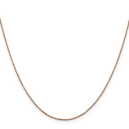 14K Rose Gold 30 inch .8mm Diamond-cut Cable with Lobster Clasp Chain