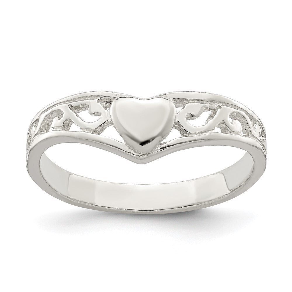 Sterling Silver Heart Ring Size 8