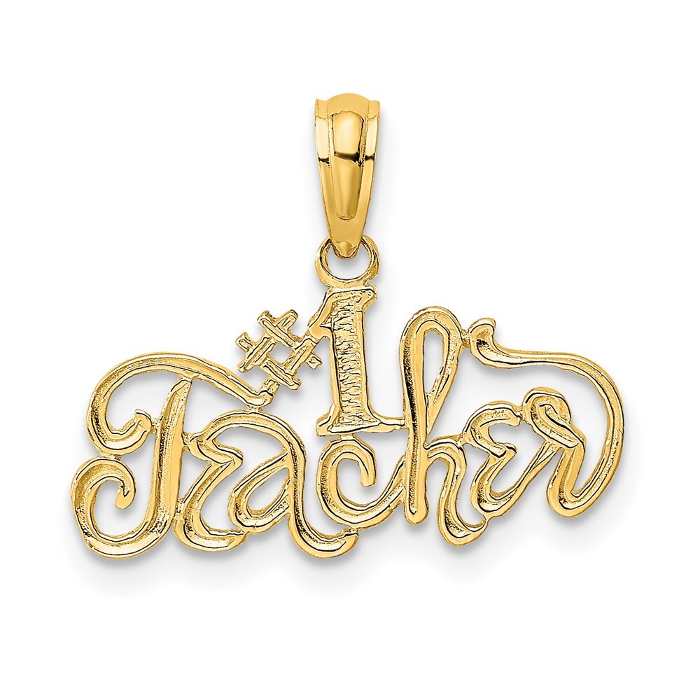 14k Yellow Gold #1 TEACHER Charm
