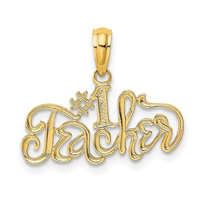 14k Yellow Gold #1 TEACHER Charm