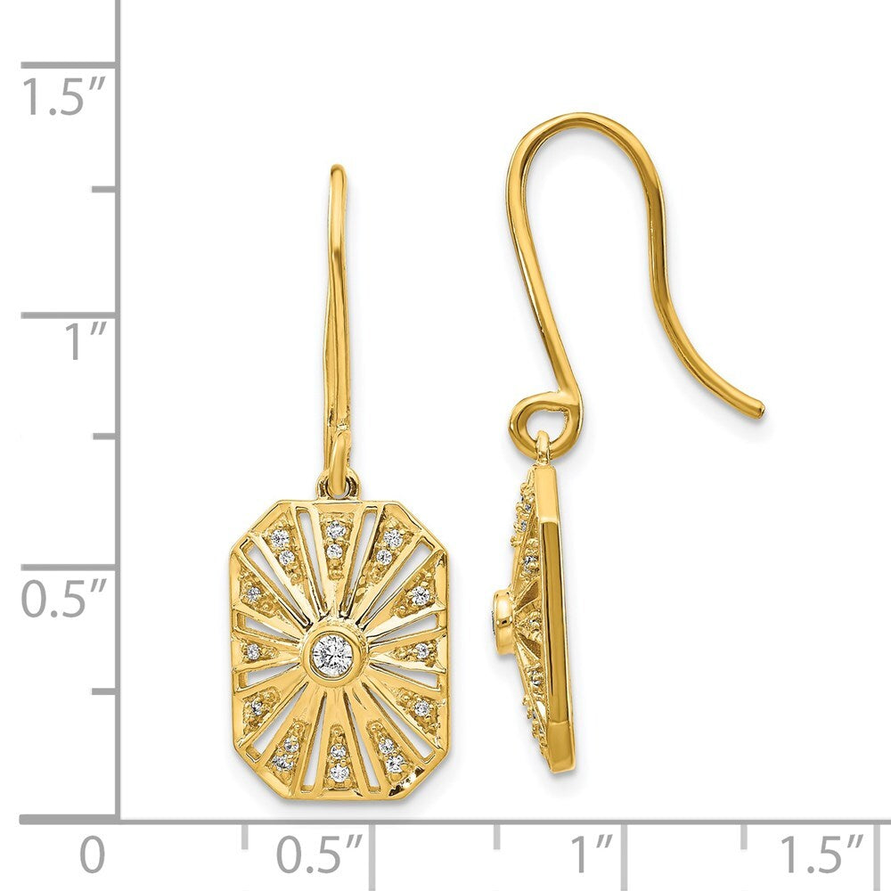 14k Yellow Gold Diamond Vintage Drop & Dangle Earrings