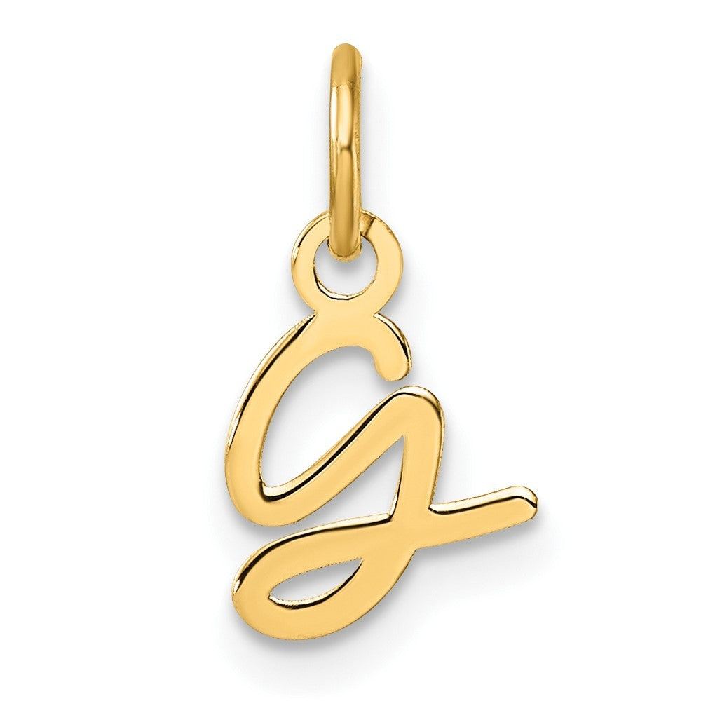 14k Yellow Gold Uppercase Letter G Initial Charm Pendant