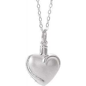 Sterling Silver Heart Ash Holder 18" Necklace Gift for Women