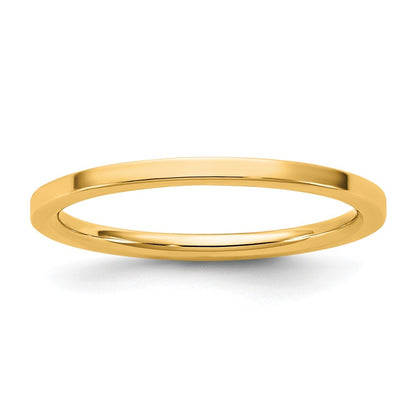 14K Yellow Gold 1.5mm Standard Flat Comfort Fit Band Size 8