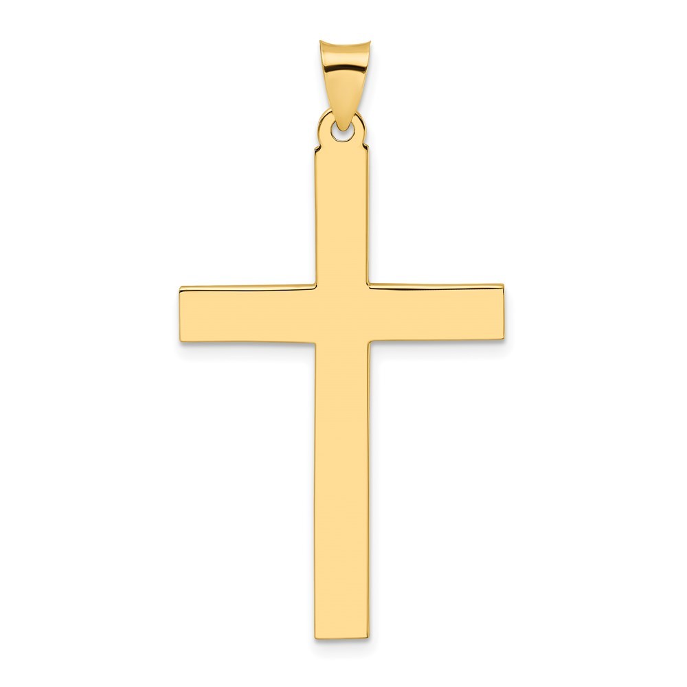14k Yellow Gold Polished Solid Cross Pendant