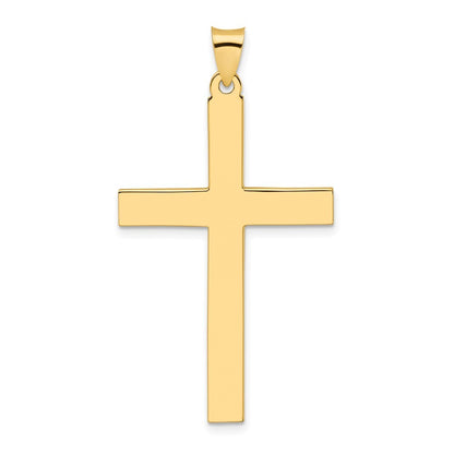14k Yellow Gold Polished Solid Cross Pendant