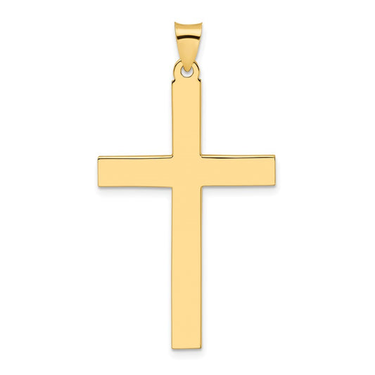 14k Yellow Gold Polished Solid Cross Pendant