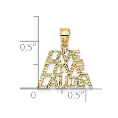 14k Yellow Gold LIVE LAUGH LOVE Charm