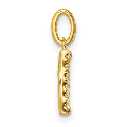 14k Yellow Gold Twisted with .05 ct. Diamond Initial D Charm