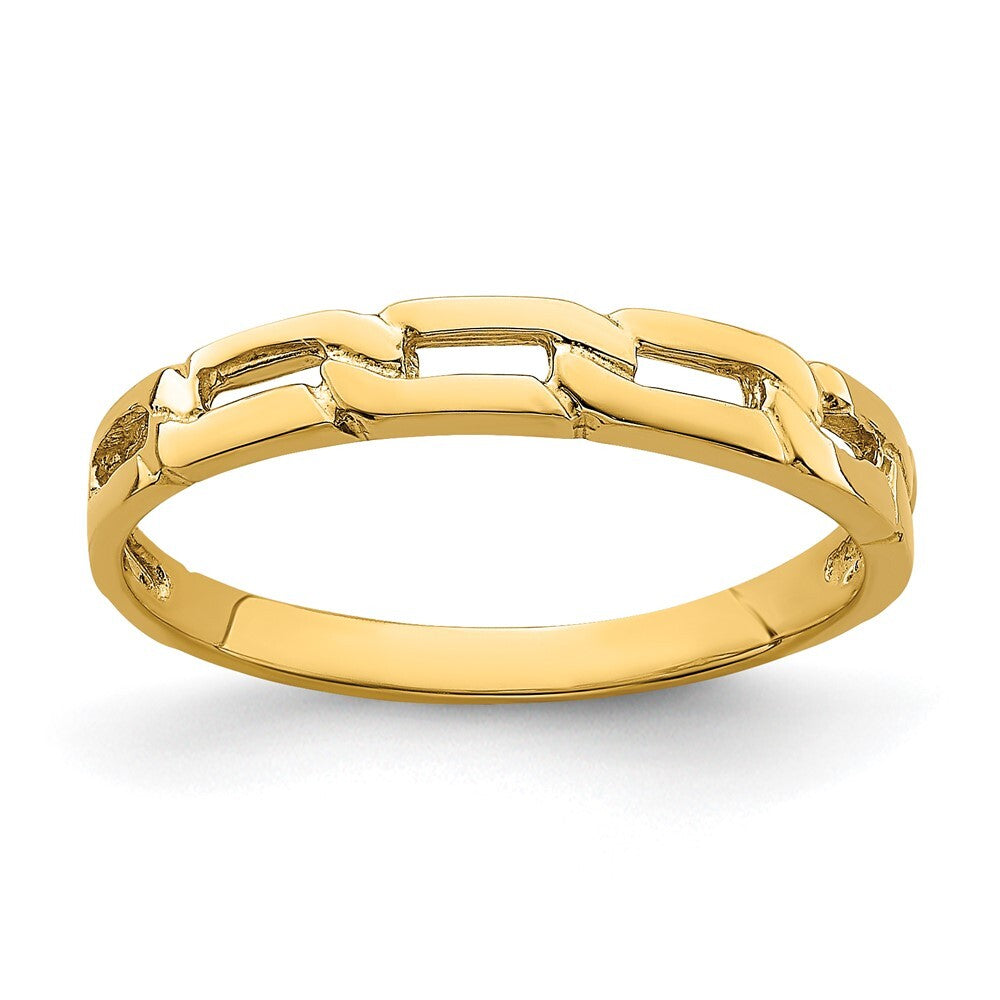 14K Yellow Gold Five Chain Link Band Ring
