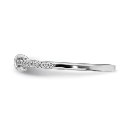 Sterling Silver Rhodium-plated Cubic Zirconia Infinity Ring Size 7
