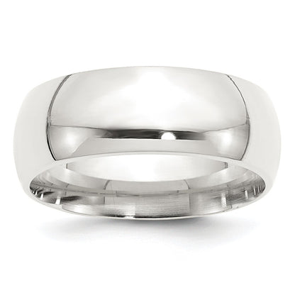 Sterling Silver 8mm Comfort Fit Size 12.5 Band Ring