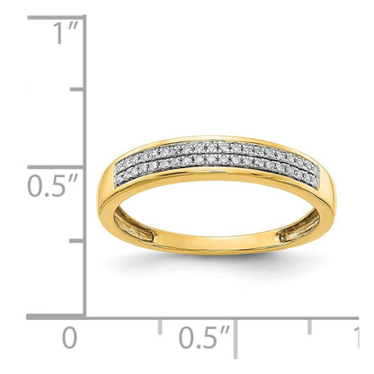 14K Yellow Gold 2-row Diamond Band Size 7